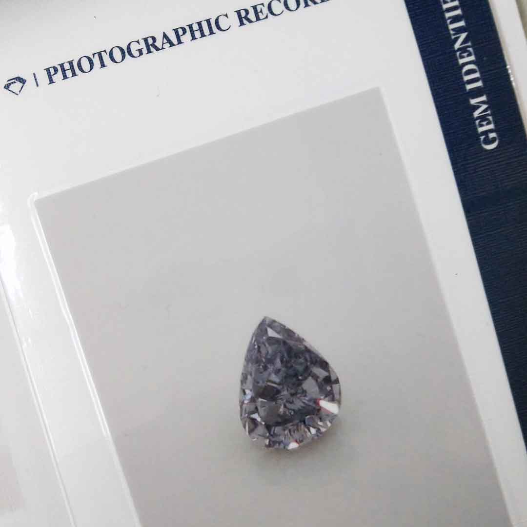 0.08ct Authentic Australian Blue Pear Cut Diamond of Argyle Origin - BL3 (15/27)