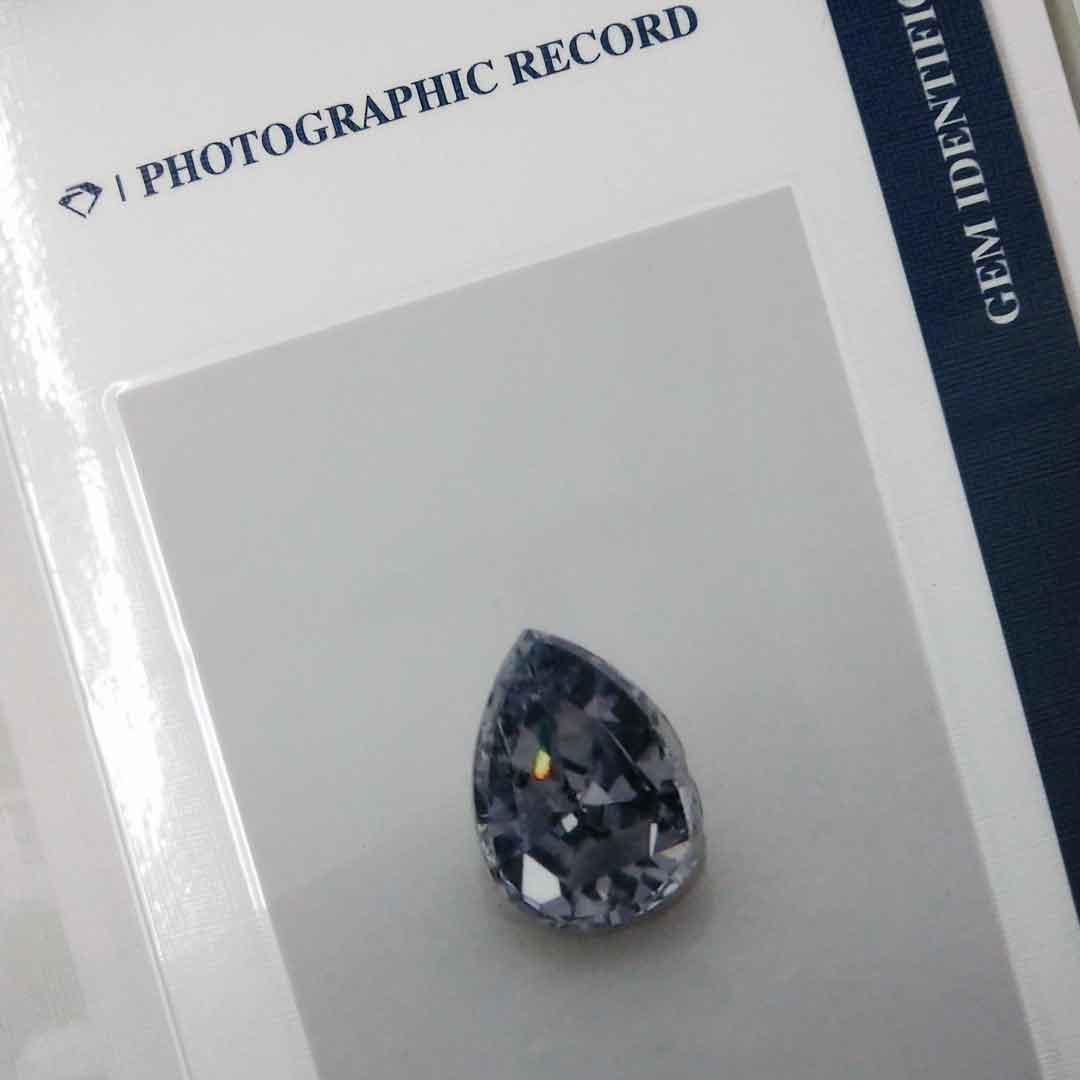 0.06ct Authentic Australian Blue of Argyle Origin Pear Cut Diamond - BL2 (10/27)