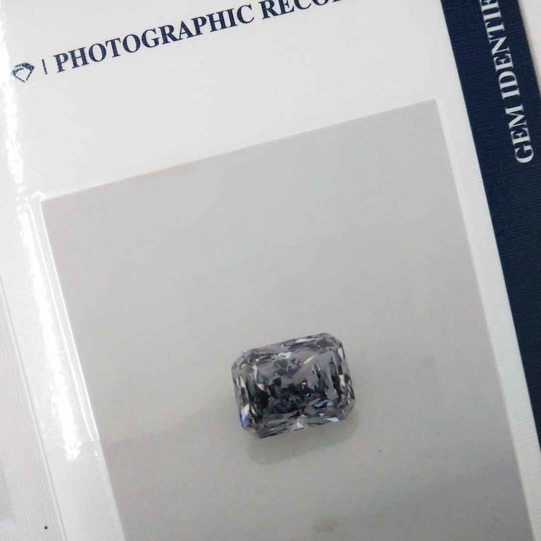 0.07ct Authentic Australian Blue Radiant Cut Diamond of Argyle Origin - BL2 (16/27)
