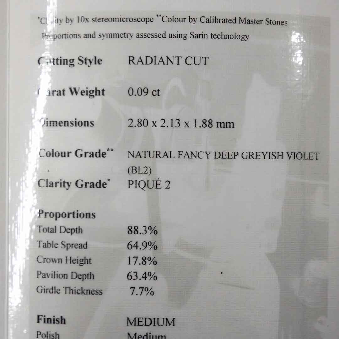 0.09ct Authentic Australian Blue Radiant Cut Diamond of Argyle Origin - BL2 (19/27)