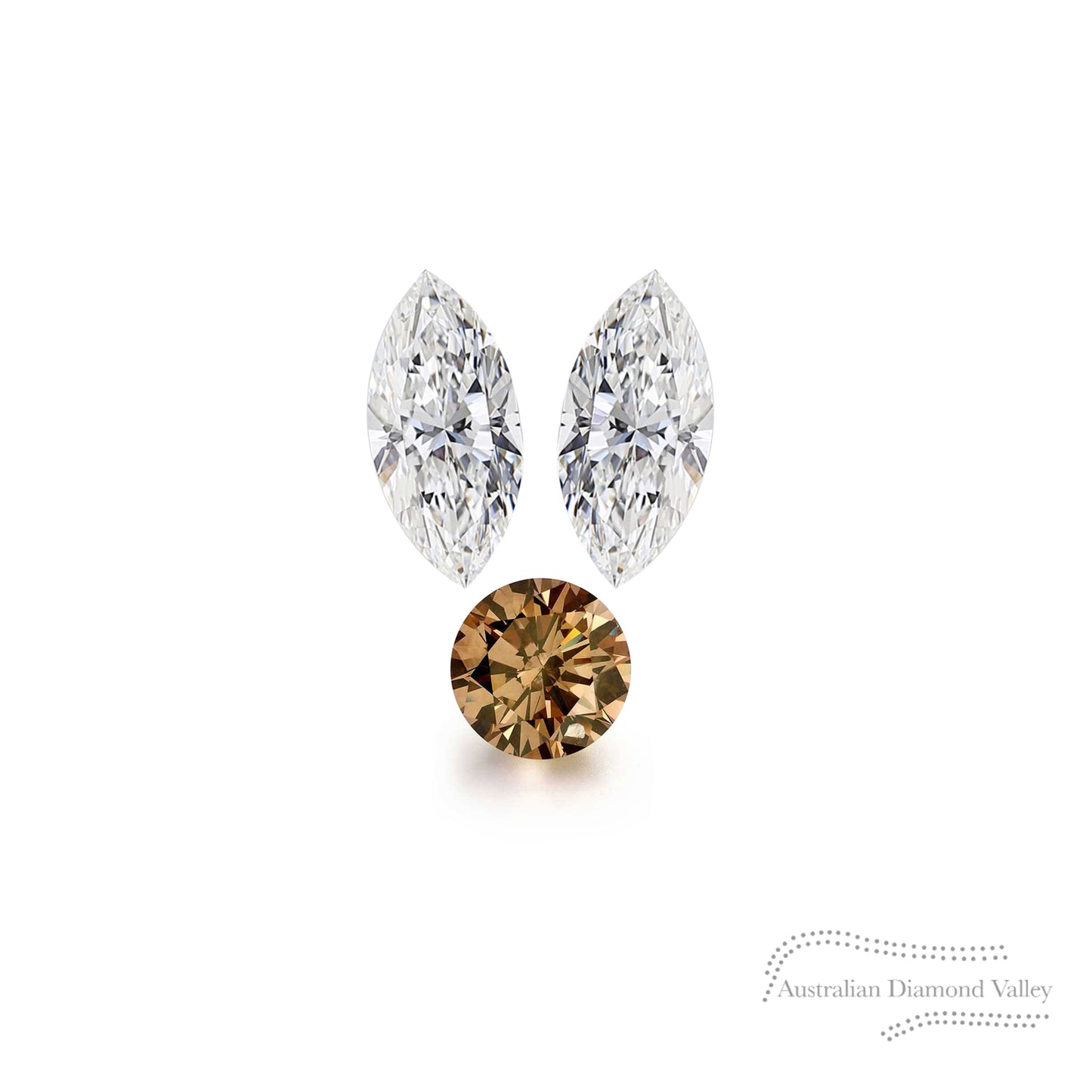 LNY 2023 Year of the Rabbit Ears .08ct Authentic Australian Cognac Argyle Origin Diamond - C7