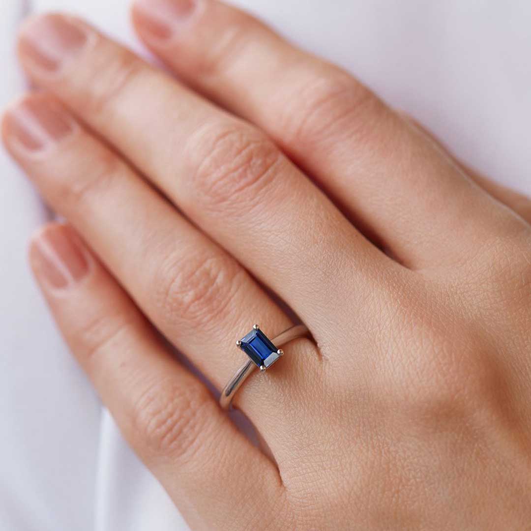 0.66ct Australian Blue Sapphire Emerald Cut