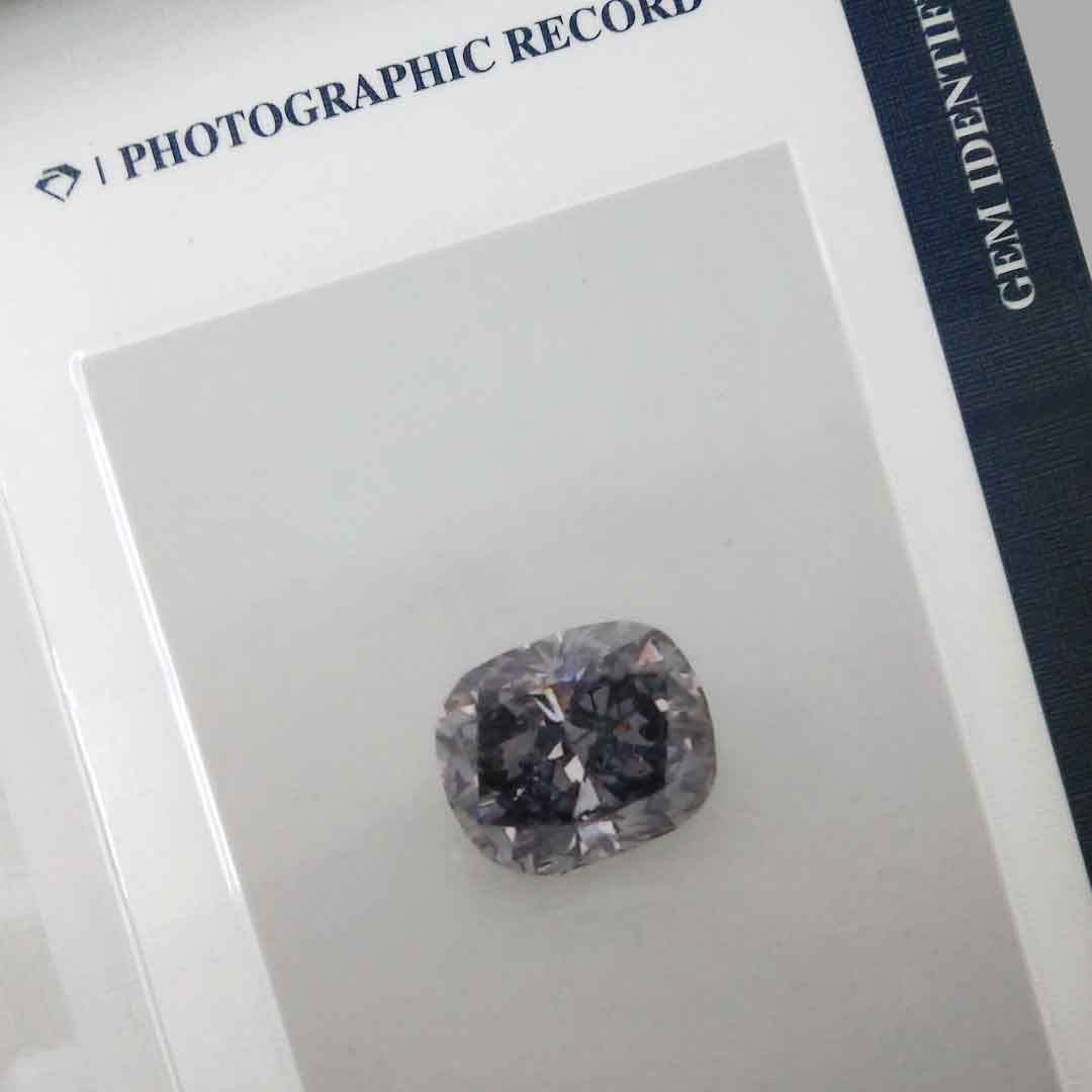0.13ct Authentic Australian Blue Cushion Cut Diamond of Argyle Origin - BL3 (6/27)