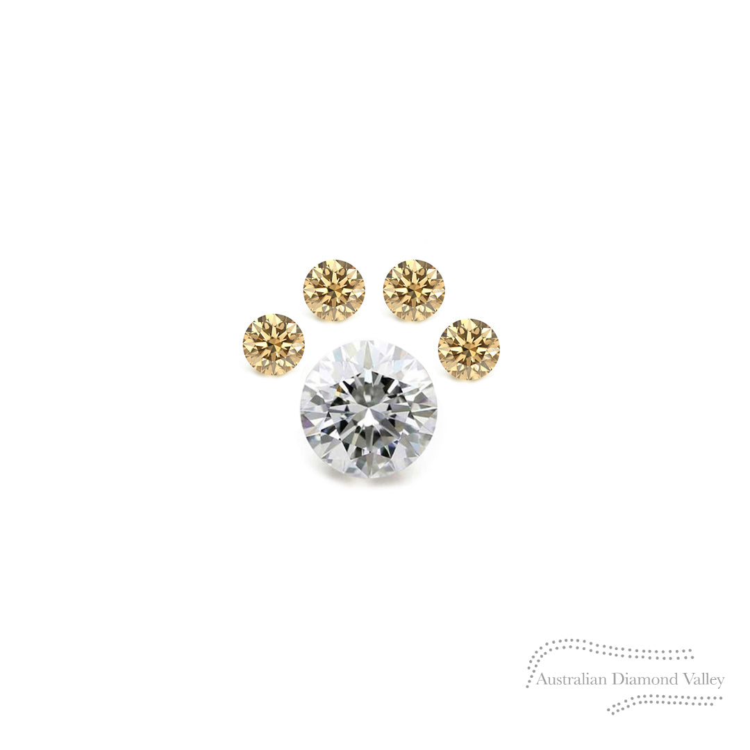 LNY 2022 Year of the Tiger Paw .06ct Authentic Australian Champagne Argyle Origin Diamond - C5