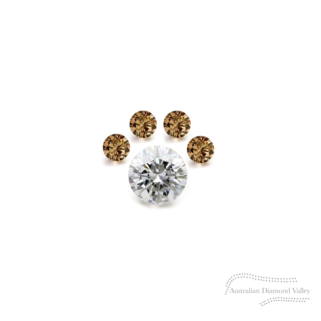 LNY 2022 Year of the Tiger Paw .06ct Authentic Australian Cognac Argyle Origin Diamond - C7