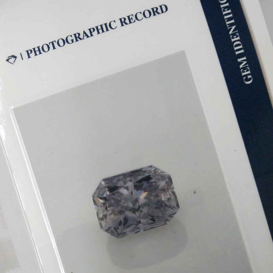 0.09ct Authentic Australian Blue Radiant Cut Diamond of Argyle Origin - BL2 (19/27)