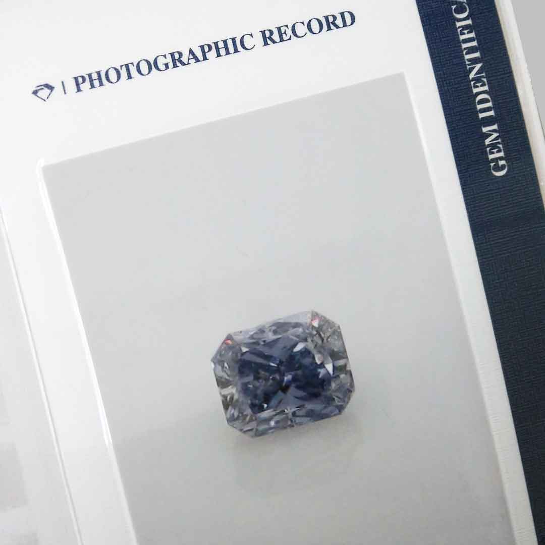 0.12ct Authentic Australian Blue Radiant Cut Diamond of Argyle Origin - BL2 (8/27)