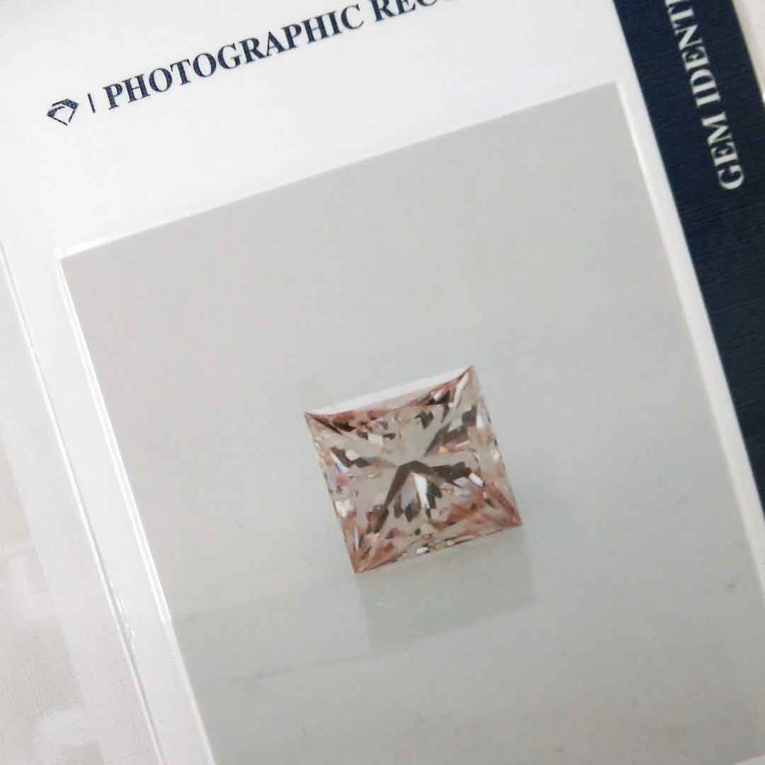 0.10ct Authentic Australian Pink Princess Cut Diamond of Argyle Origin - 7PR