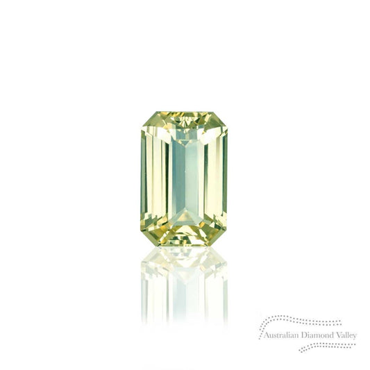0.39ct Australian Light Green Sapphire Emerald Cut