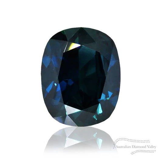 2.63ct Australian Green/Blue Sapphire Cushion Cut