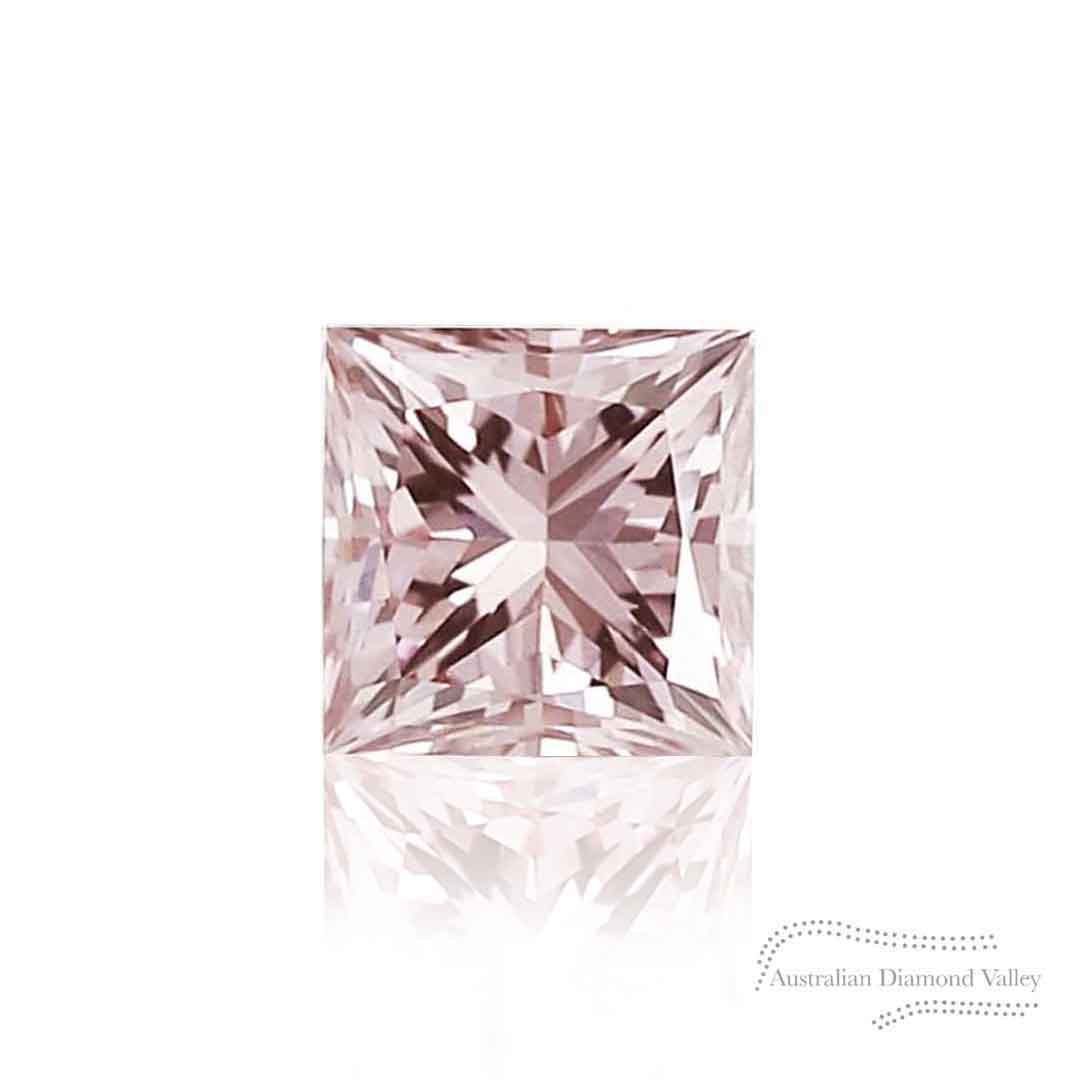 0.11ct Authentic Australian Pink Princess Cut Diamond of Argyle Origin - 8PR