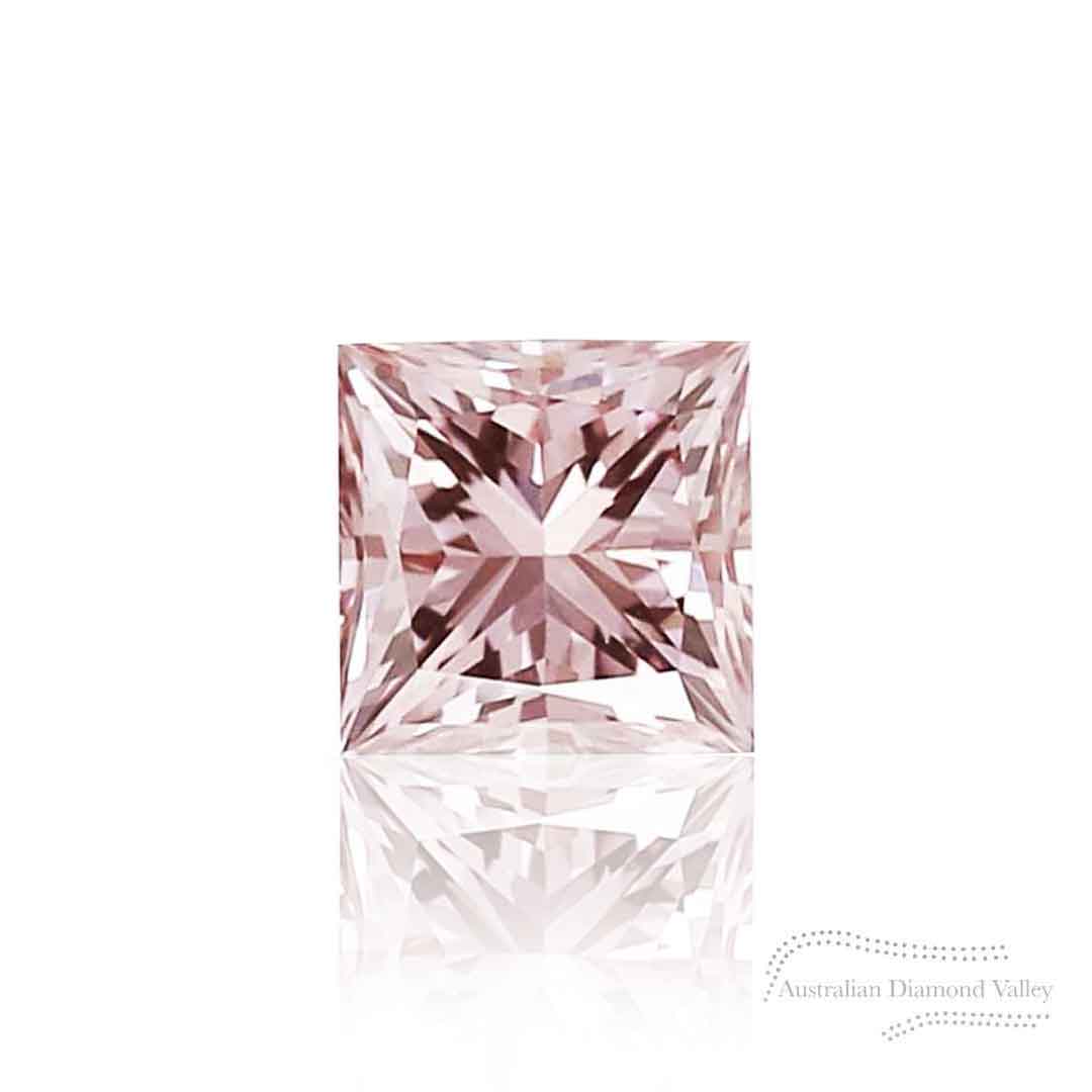 0.10ct Authentic Australian Pink Princess Cut Diamond of Argyle Origin - 7PR