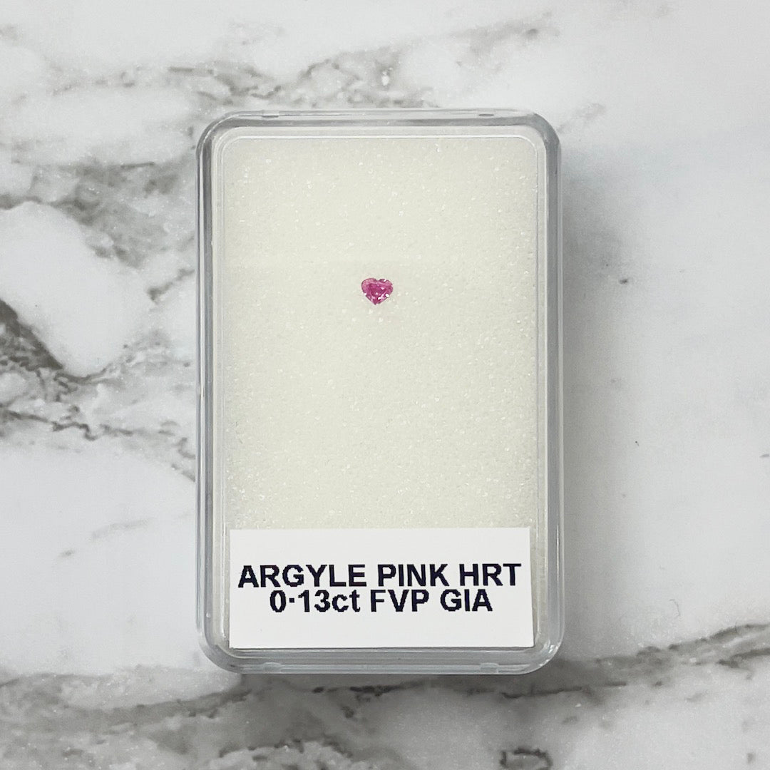 0.13ct Authentic Australian Pink of Argyle Origin Heart Diamond - FVP