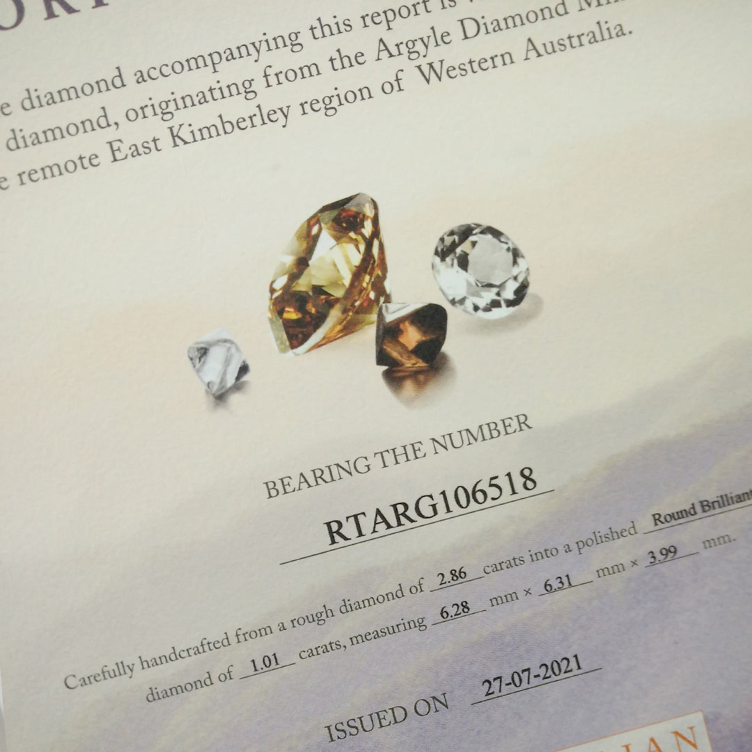 1.01ct Authentic Australian White Diamond of Argyle Origin - K/VS1