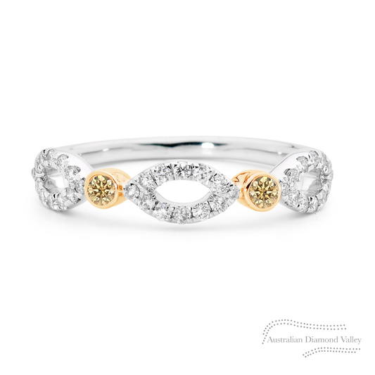 Champagne Reef Argyle Australian Diamond Stacker Ring