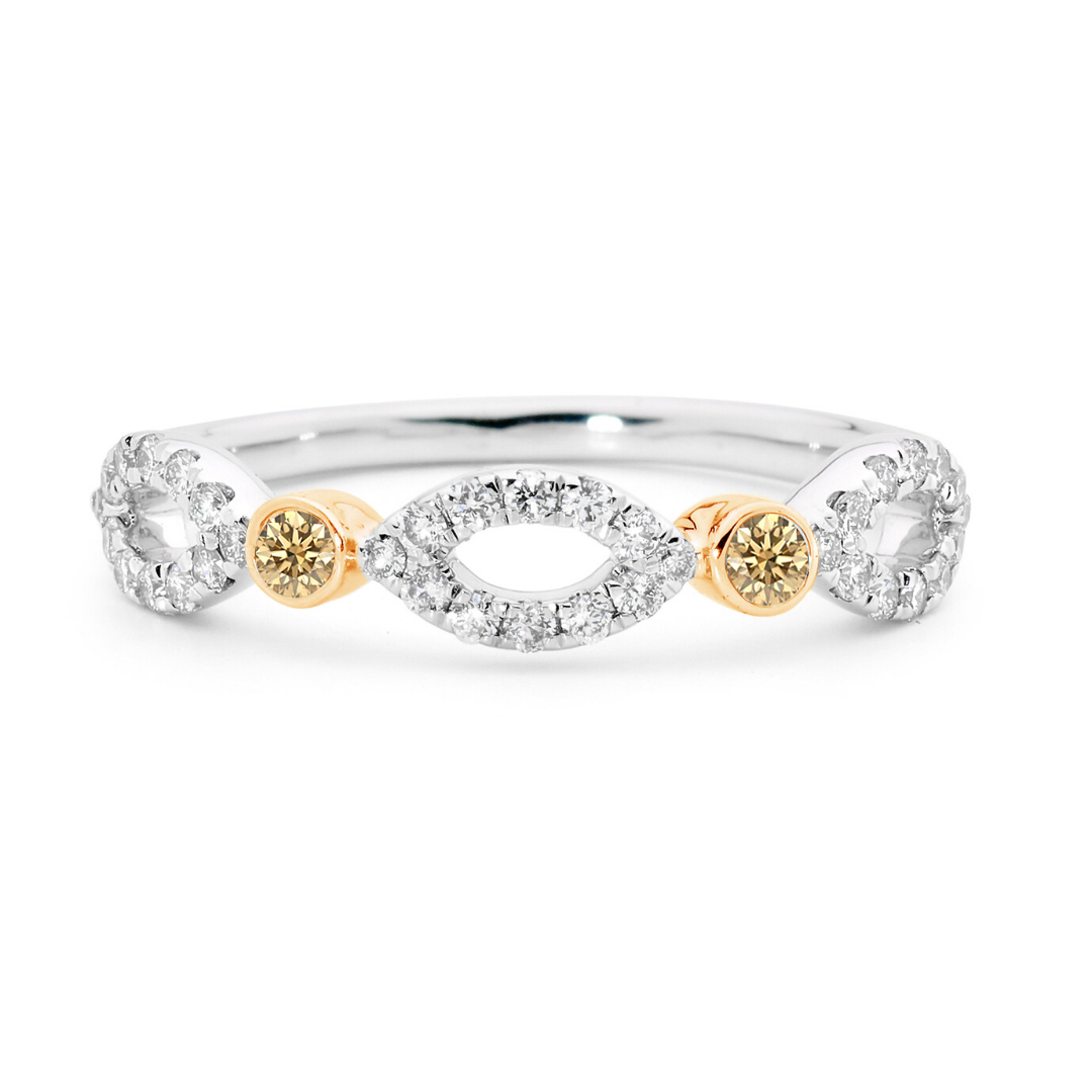 Champagne Reef Argyle Australian Diamond Stacker Ring