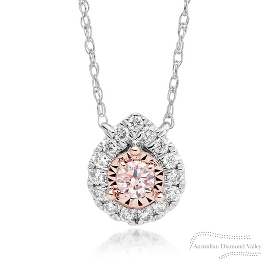 Pink Rain Drop Necklace