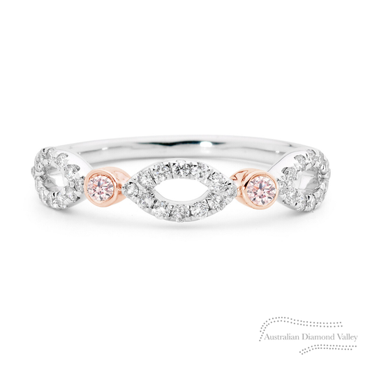 Pink Reef Argyle Australian Diamond Stacker Ring