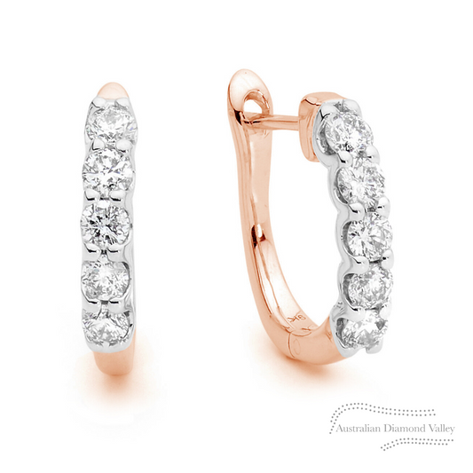 Sand Hoop Rose Gold Earrings