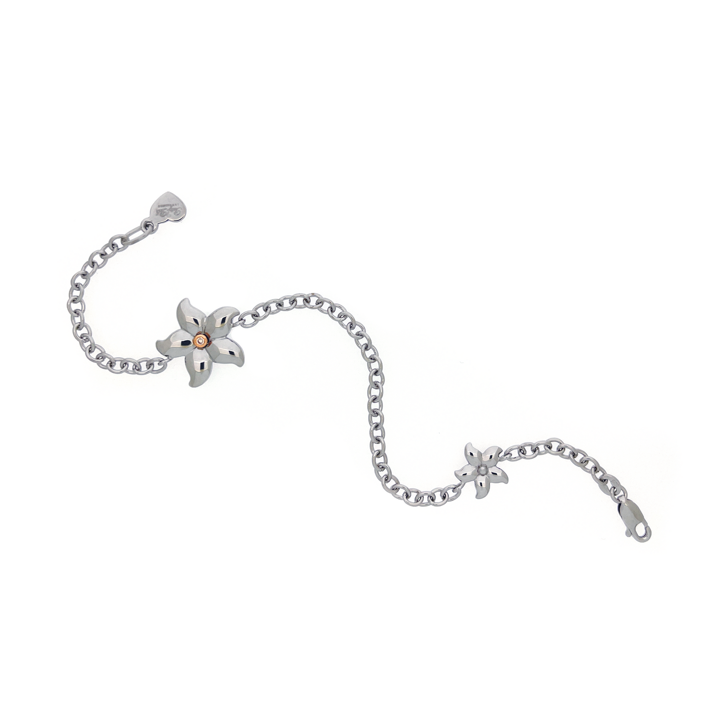 Spring Star Pink Diamond Silver Bracelet