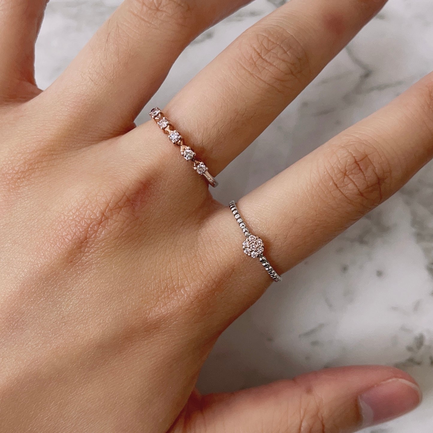 Starline Pink Diamond Silver Ring