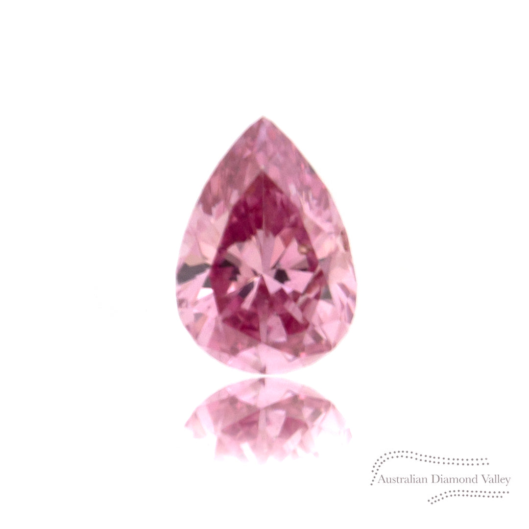 0.09ct Authentic Australian Pink Pear Cut Diamond of Argyle Origin - 4PP
