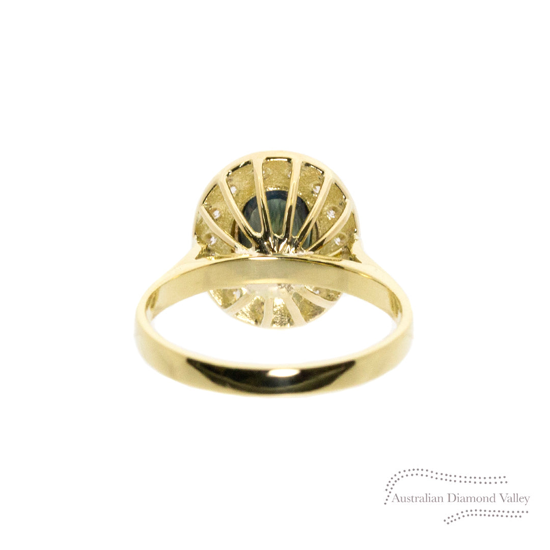Forest Australian Yellow/Green Parti Sapphire 18K Yellow Gold Ring