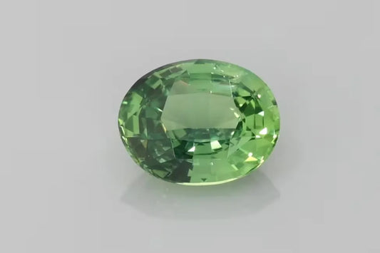2.00ct Oval Natural Sapphire (Colour Green, Clarity Eye Clean, Cut Faceted)