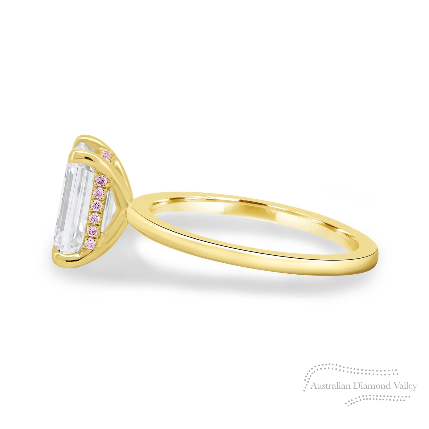 Avalon Hidden Halo Ring Setting – Argyle Origin Pink Diamond Halo