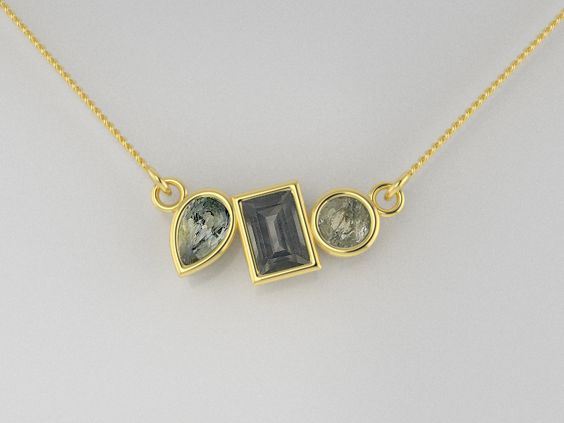 The Trio Necklace- Australian Sapphire