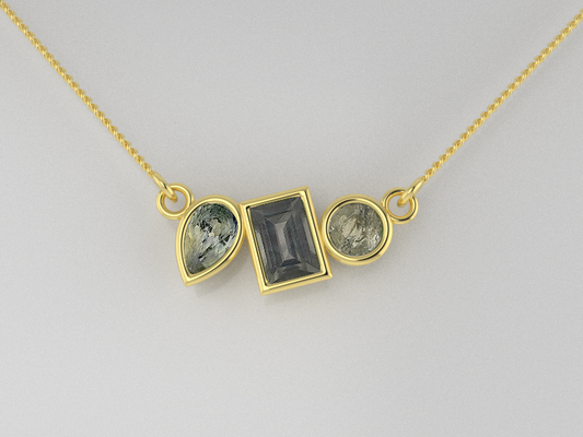 The Trio Necklace- Australian Sapphire