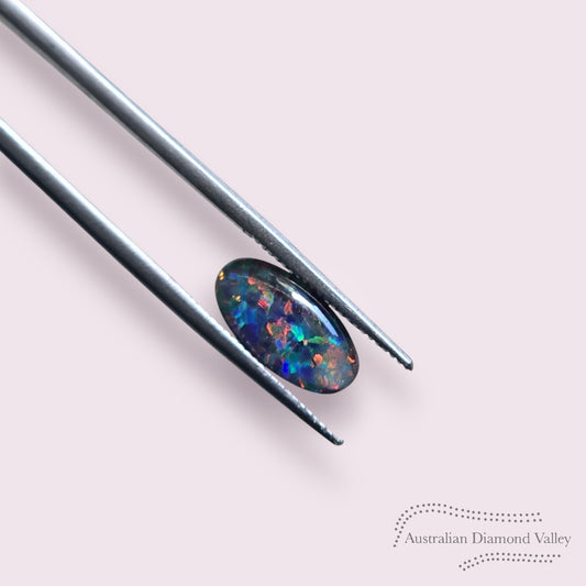 1.66ct Cabochon Oval Australian Opal Cabochon with Rainbow Play-of-Color