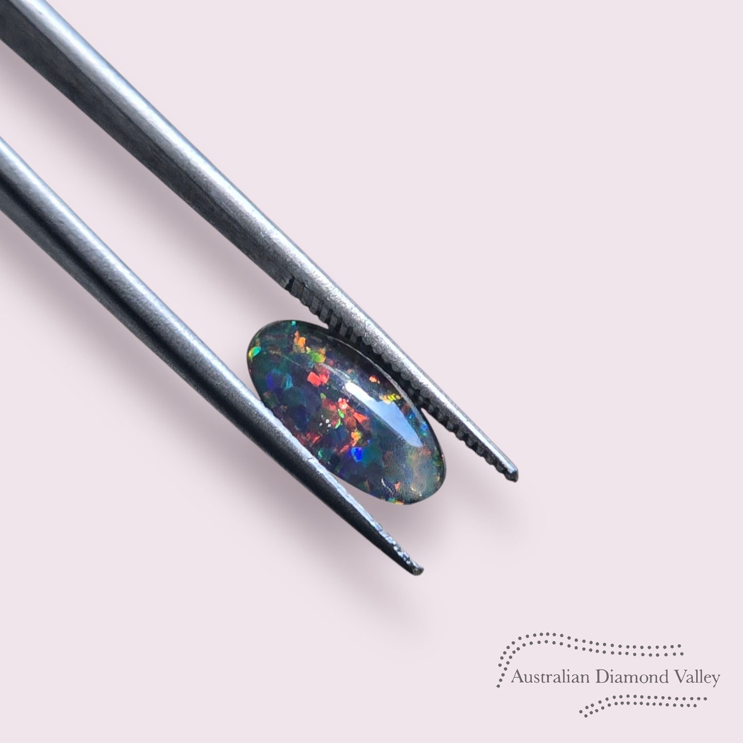 1.66ct Cabochon Oval Australian Opal Cabochon with Rainbow Play-of-Color