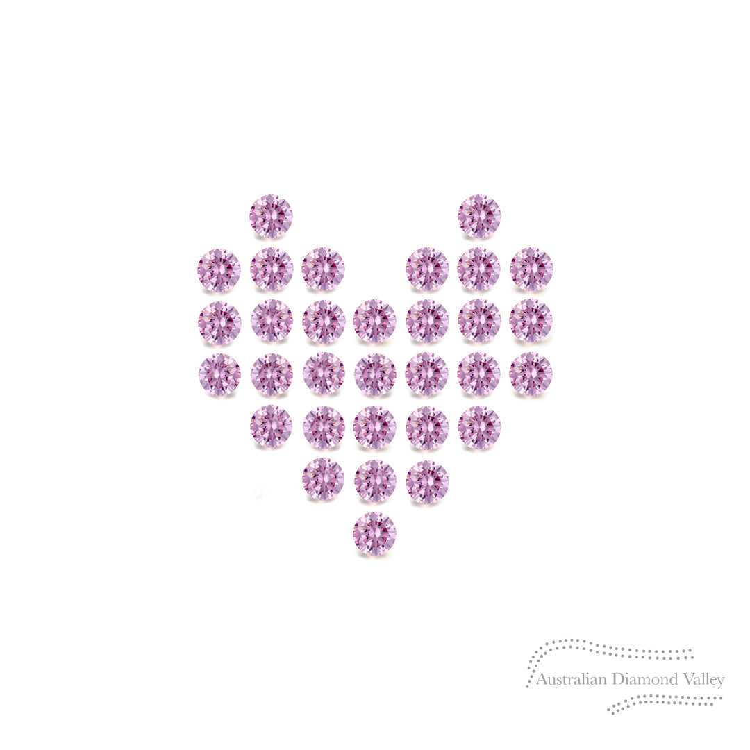 Sparkle Hearts .155ct Authentic Australian Pink Argyle Origin Diamonds - 5P