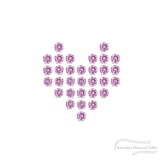 Sparkle Hearts .155ct Authentic Australian Pink Argyle Origin Diamonds - 5P
