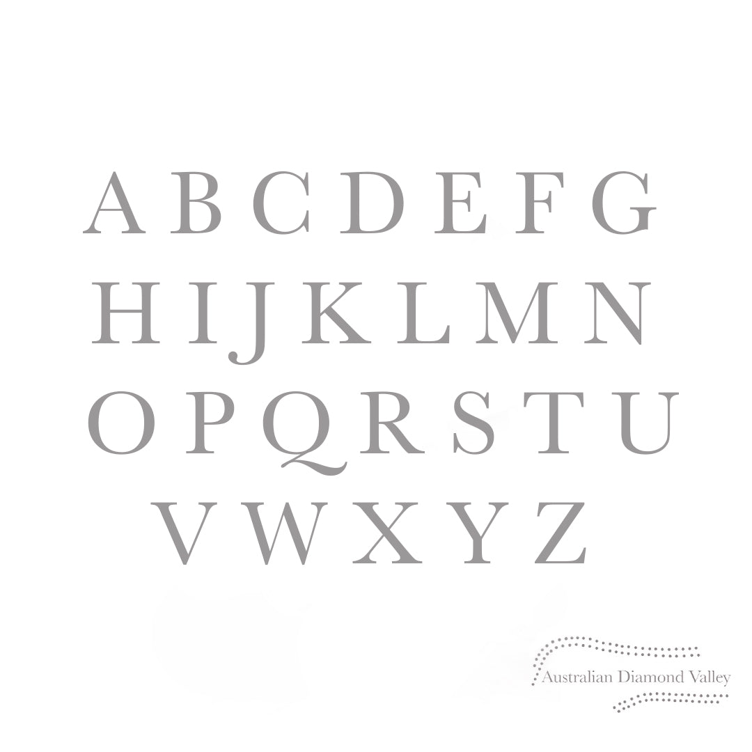 Champagne Initial Diamond Box - Roman Script C5