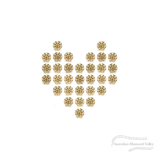 Sparkle Hearts .155ct Authentic Australian Champagne Argyle Origin Diamonds - C5