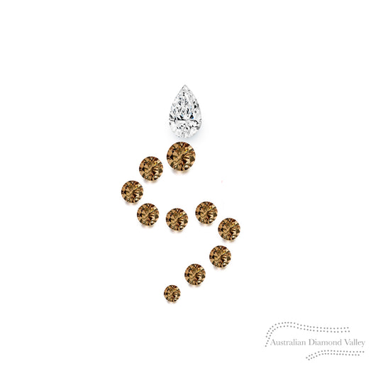 LNY 2025 Year of the Snake .10ct Authentic Australian Cognac Argyle Origin Diamond - C7