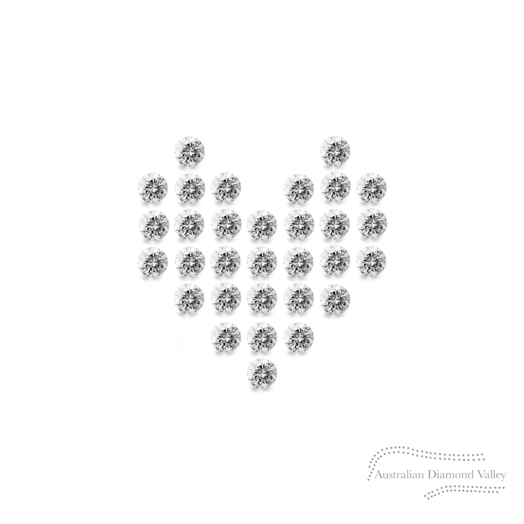 Sparkle Hearts .155ct Authentic Australian Argyle Origin Diamonds - White