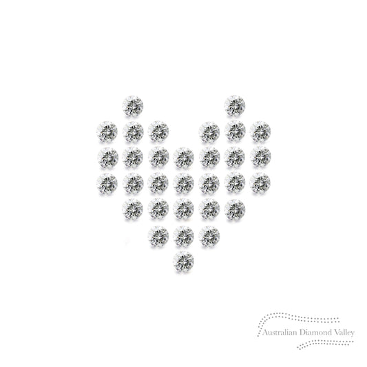 Sparkle Hearts .155ct Authentic Australian Argyle Origin Diamonds - White
