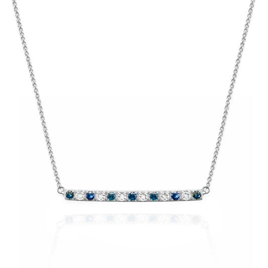 Necklace with blue gemstones on a white background australian sapphires