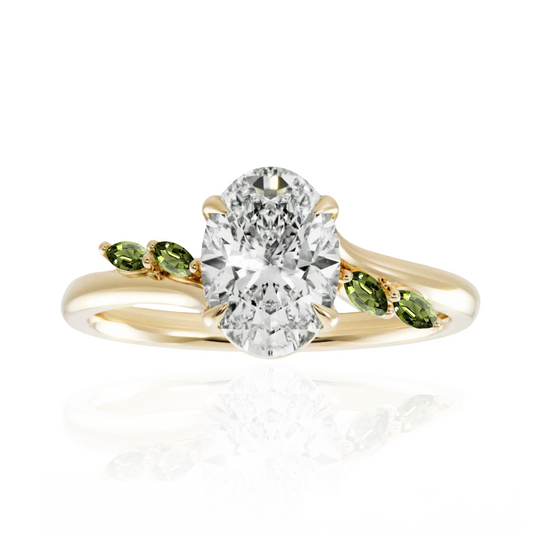 Trellis Green Sapphire Accent Ring