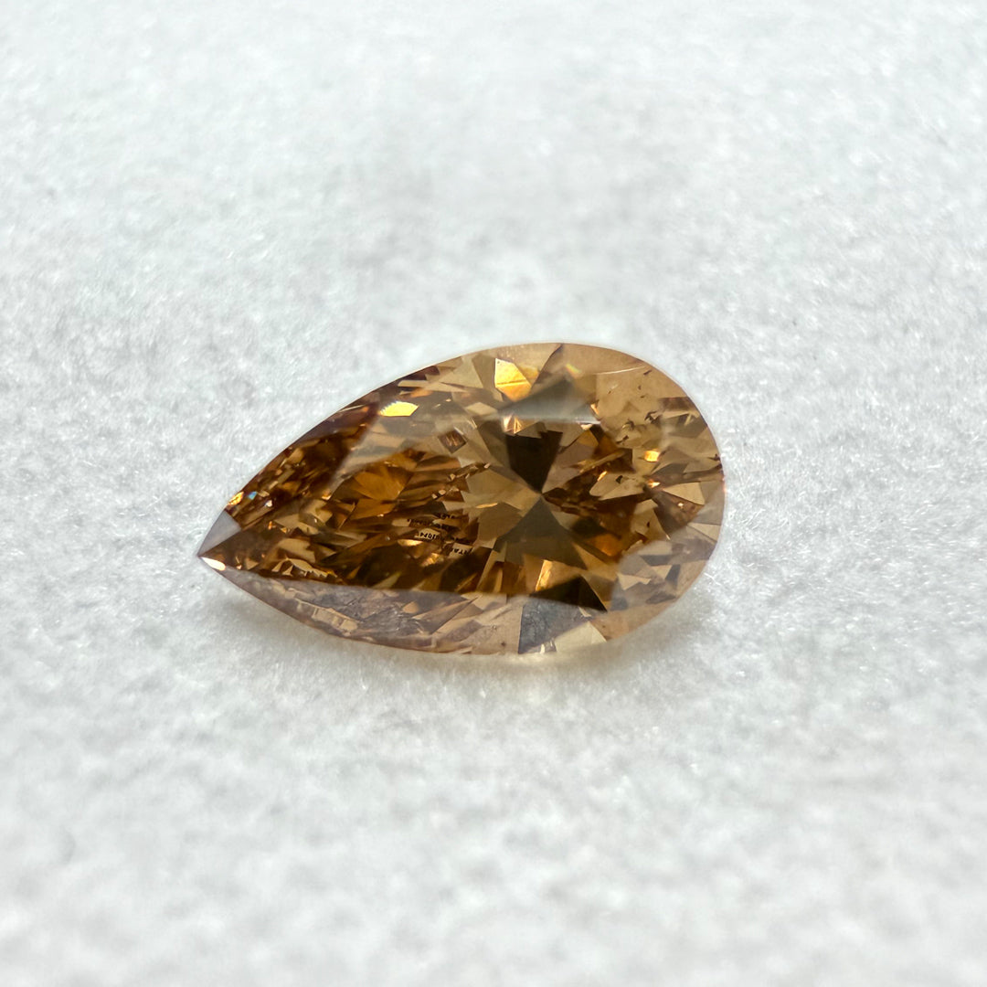0.35ct Authentic Australian Champagne Argyle Pear Diamond - C5