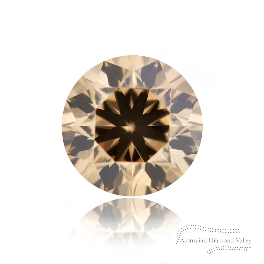 0.56ct Authentic Australian Champagne Argyle Origin Round Diamond - C6