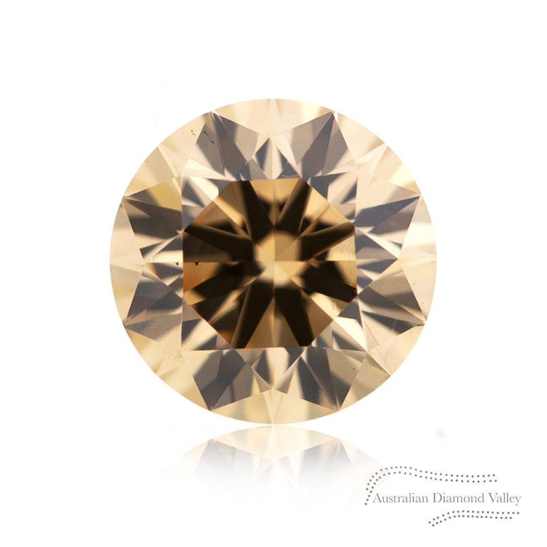 0.56ct Authentic Australian Champagne Argyle Origin Round Diamond - C4