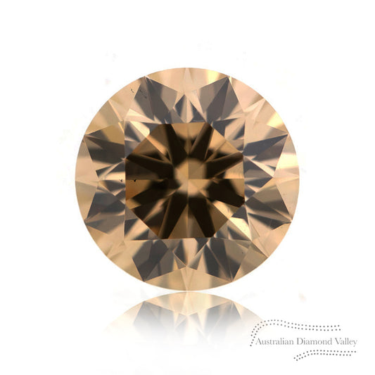 0.92ct Authentic Australian Champagne Argyle Origin Round Diamond - C6