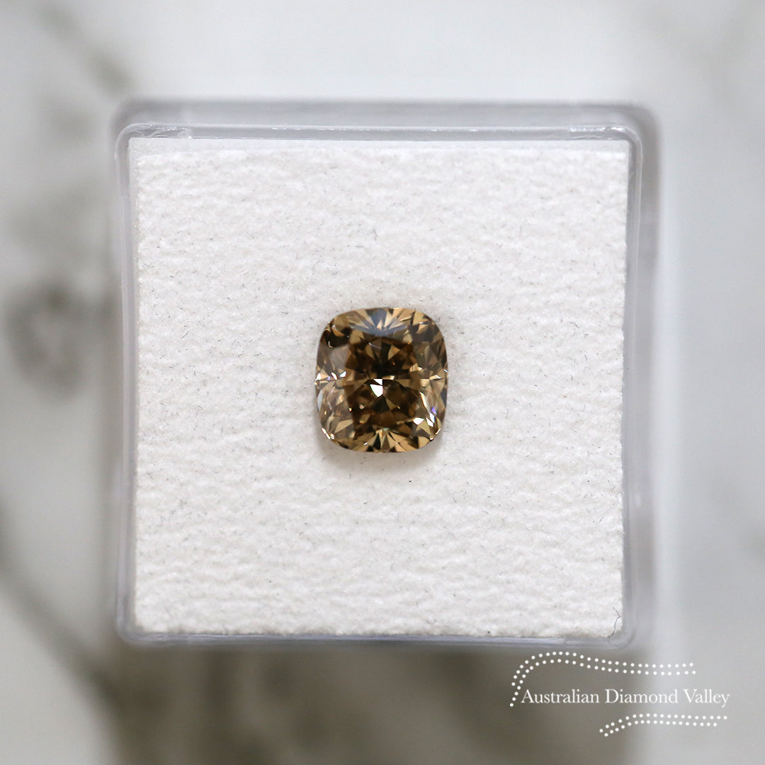 1.69ct Authentic Australian Champagne Argyle Origin Cushion Diamond - C5