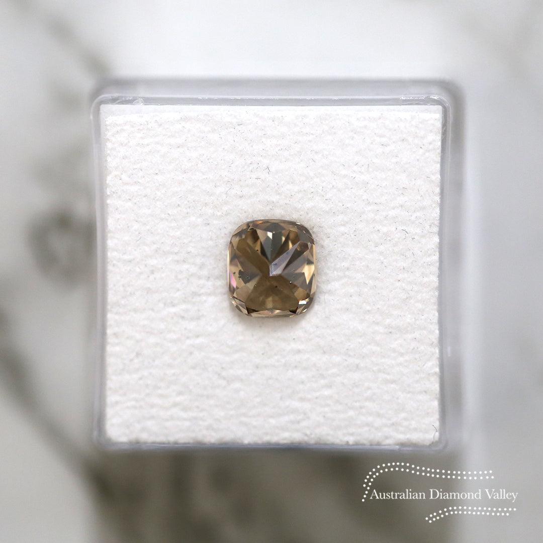 1.69ct Authentic Australian Champagne Argyle Origin Cushion Diamond - C5