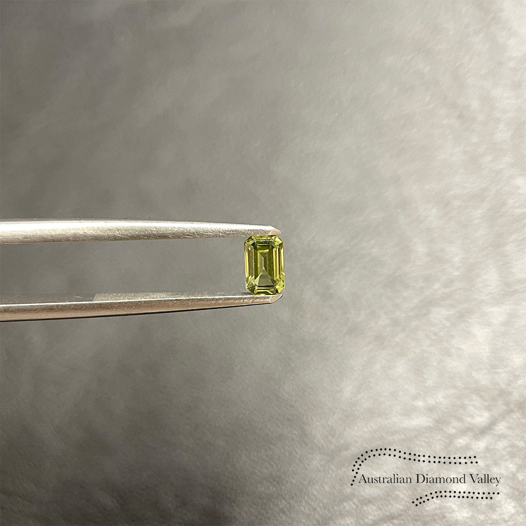 0.39ct Australian Light Green Sapphire Emerald Cut