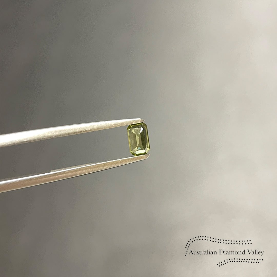 0.39ct Australian Light Green Sapphire Emerald Cut